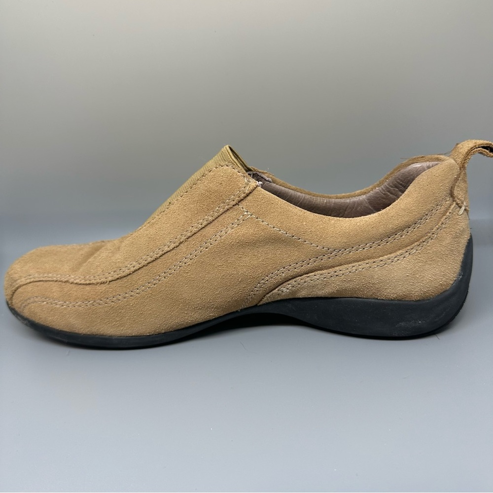 Lands End suede booties, tan. Size 9D.